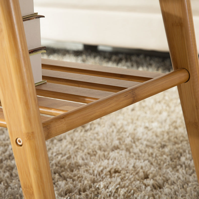 4 Legs Coffee Table Modern Wood Oval Cocktail Table with Shelf