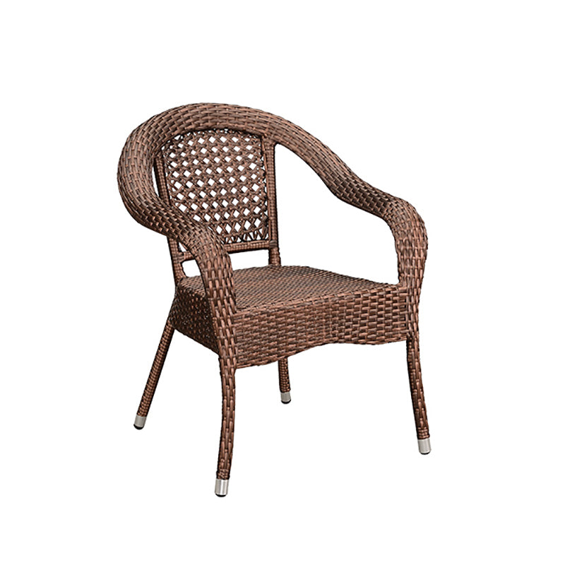 Tropical Brown Patio Arm Chair with Arm Rattan Dining Armchair