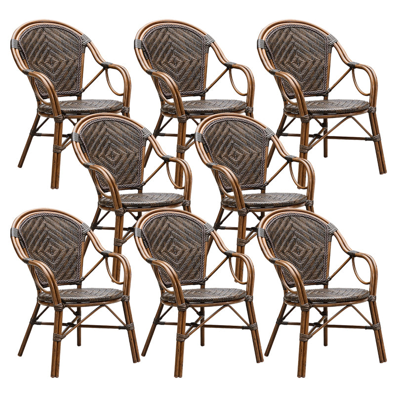 Tropical High Backrest Armed Chairs with Arm Rattan Dining Armchair