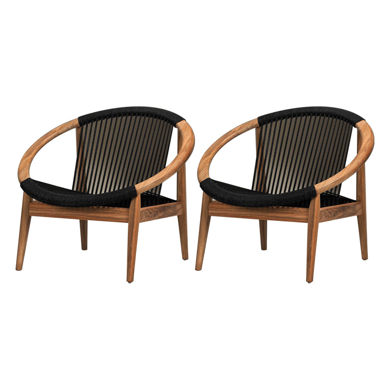 Contemporary Solid Wood Dining Armchair with Arm Patio Dining Chair