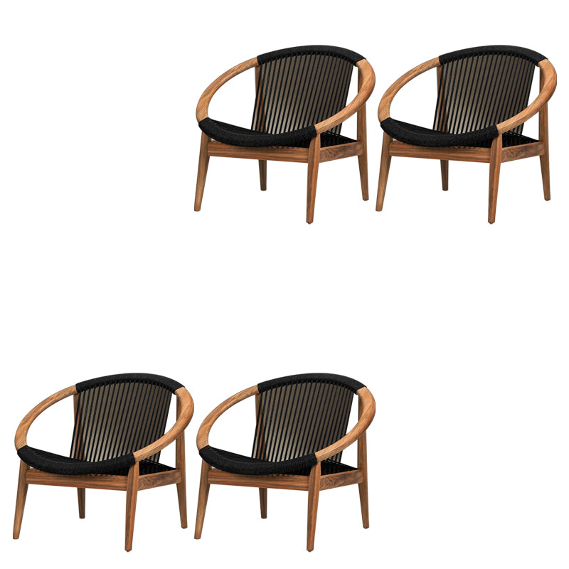 Contemporary Solid Wood Dining Armchair with Arm Patio Dining Chair