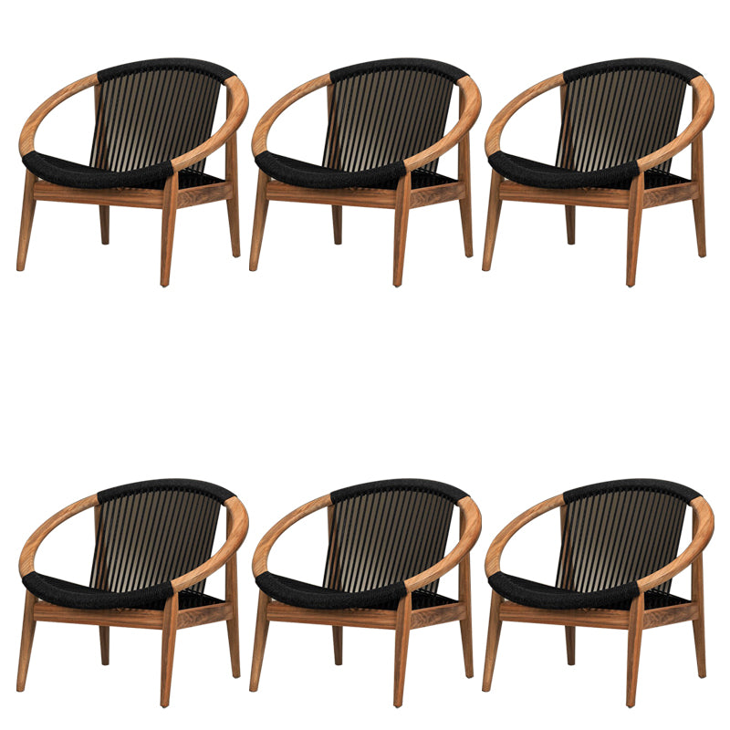 Contemporary Solid Wood Dining Armchair with Arm Patio Dining Chair