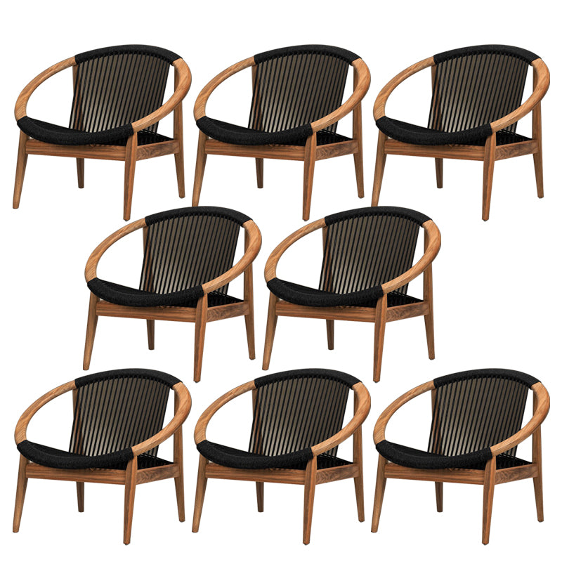 Contemporary Solid Wood Dining Armchair with Arm Patio Dining Chair