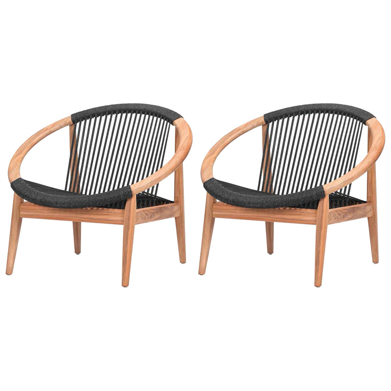 Contemporary Solid Wood Dining Armchair with Arm Patio Dining Chair