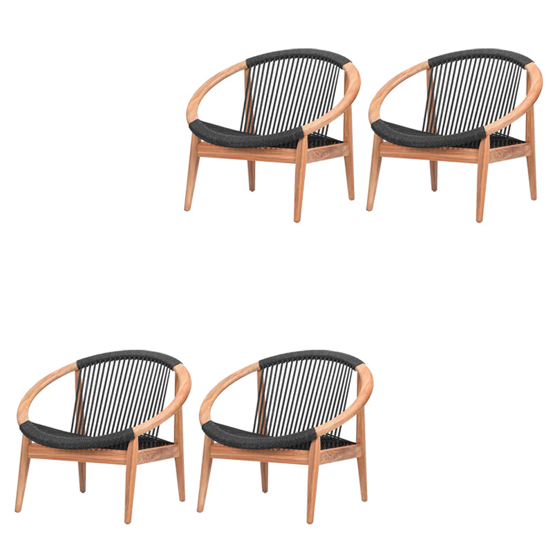 Contemporary Solid Wood Dining Armchair with Arm Patio Dining Chair