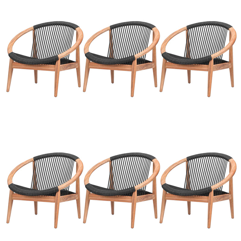 Contemporary Solid Wood Dining Armchair with Arm Patio Dining Chair