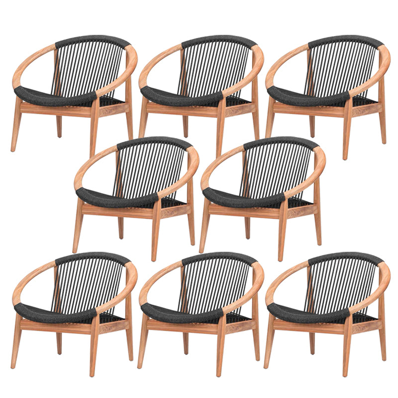 Contemporary Solid Wood Dining Armchair with Arm Patio Dining Chair