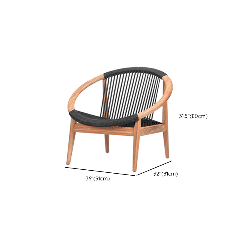 Contemporary Solid Wood Dining Armchair with Arm Patio Dining Chair