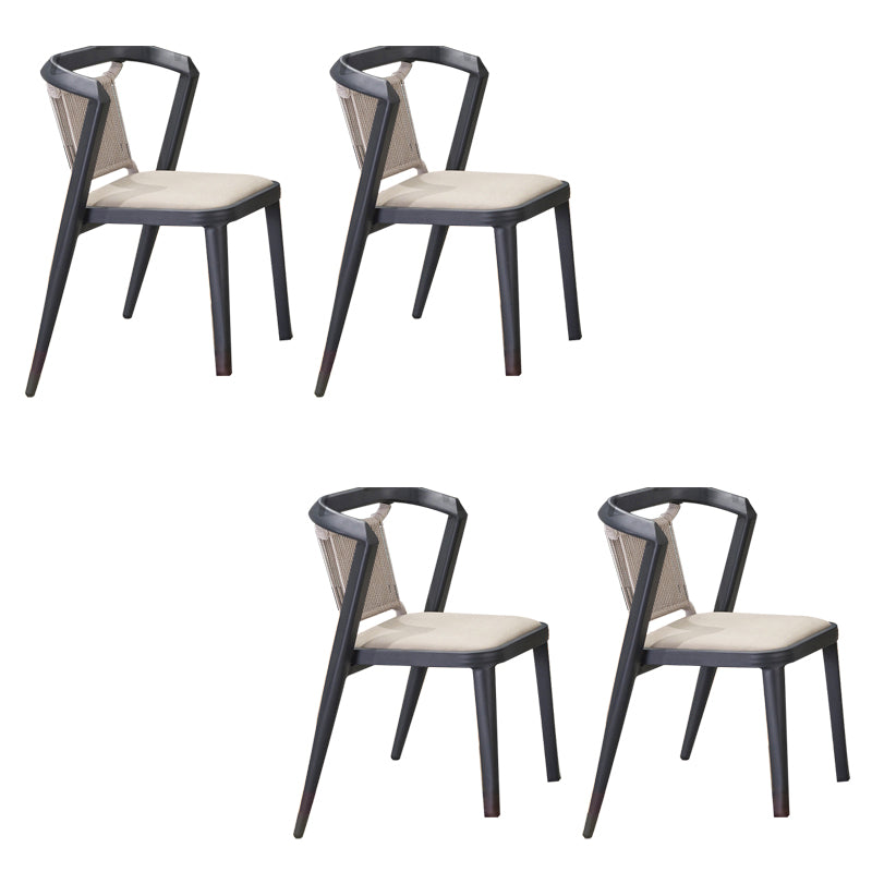 Tropical Rattan Gray Armed Chairs with Arm Patio Dining Chair