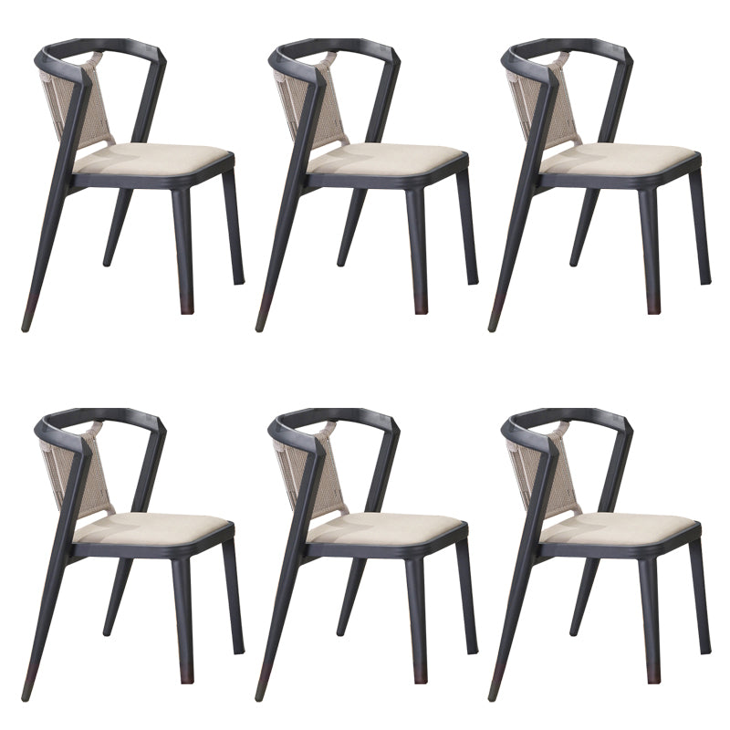 Tropical Rattan Gray Armed Chairs with Arm Patio Dining Chair