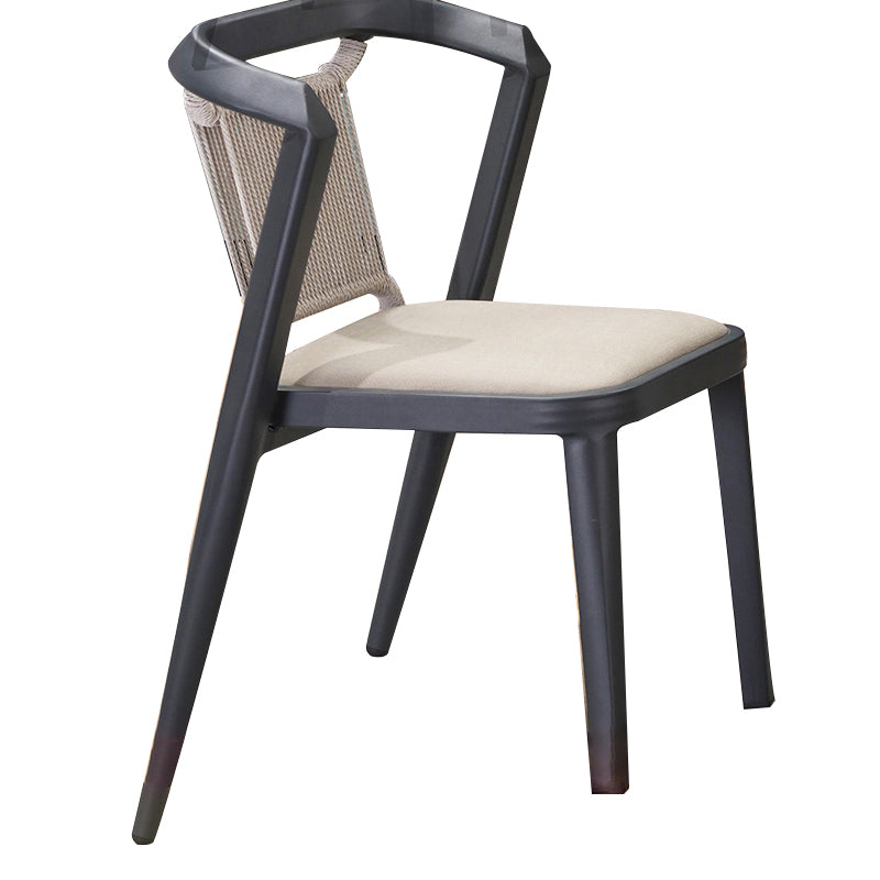 Tropical Rattan Gray Armed Chairs with Arm Patio Dining Chair