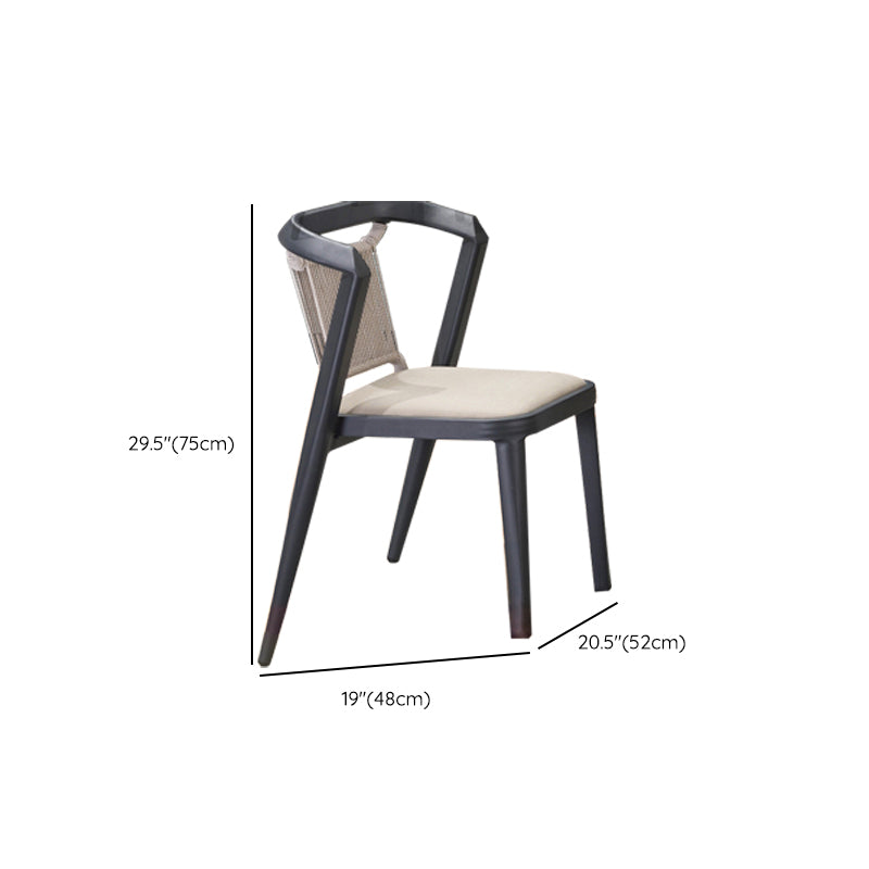 Tropical Rattan Gray Armed Chairs with Arm Patio Dining Chair