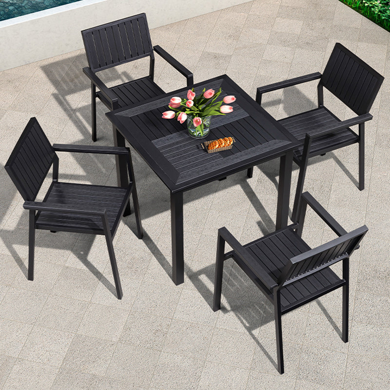 Industrial Metal Dining Armchair with Arm Patio Dining Chair