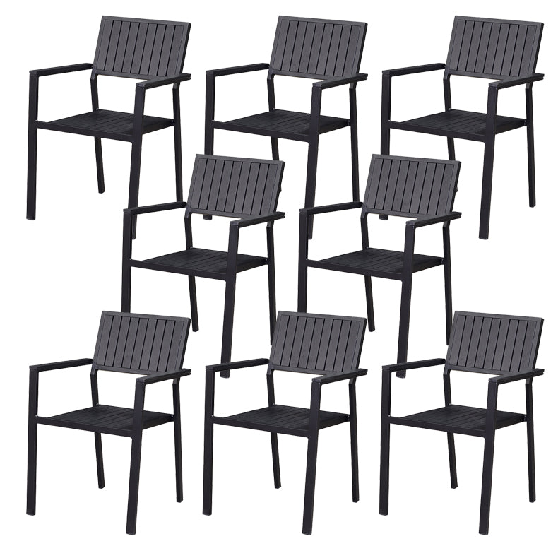 Industrial Metal Dining Armchair with Arm Patio Dining Chair