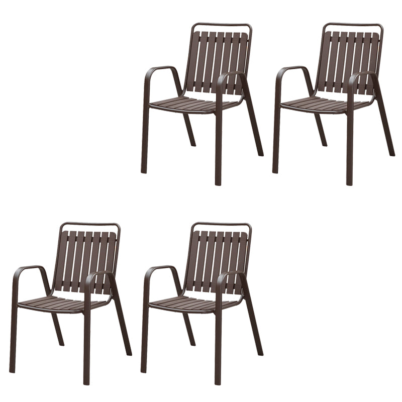 Industrial Metal Dining Armchair with Arm Patio Dining Chair