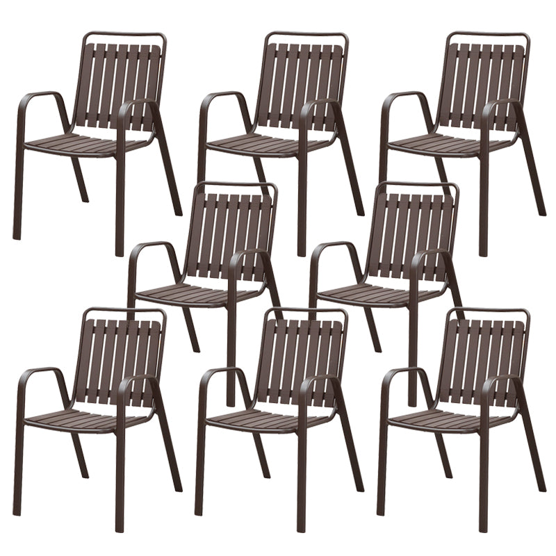 Industrial Metal Dining Armchair with Arm Patio Dining Chair