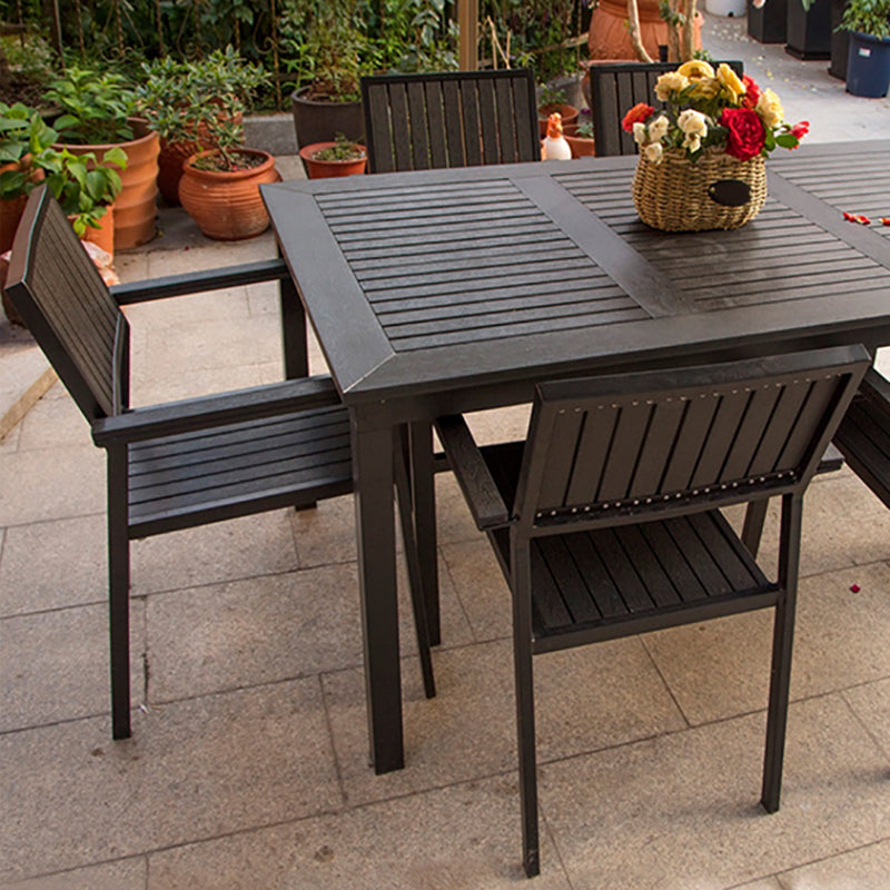 Industrial Metal Dining Armchair with Arm Patio Dining Chair