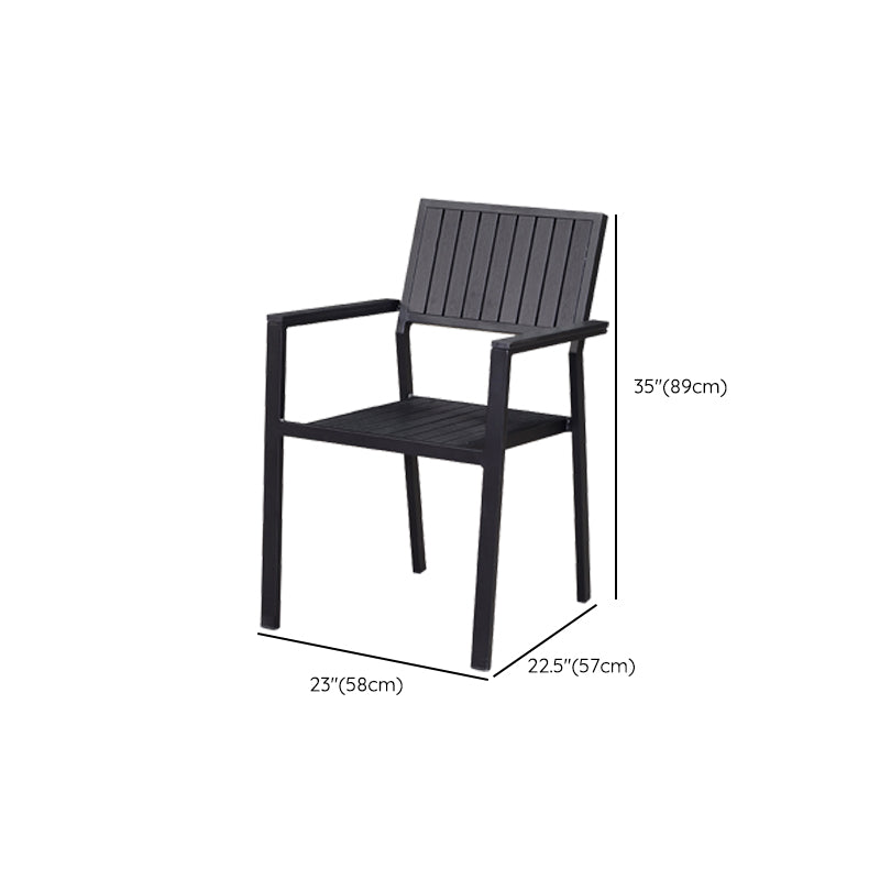 Industrial Metal Dining Armchair with Arm Patio Dining Chair