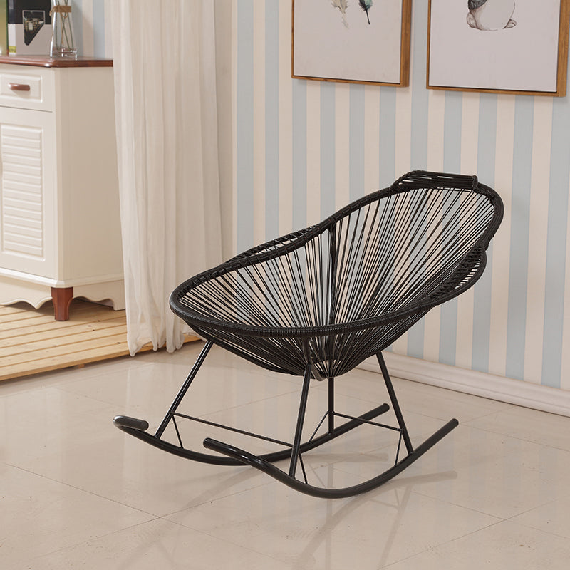 Single Iron Base Home Lazy Chair Leisure Rocking Chair for Balcony