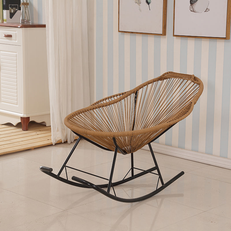Single Iron Base Home Lazy Chair Leisure Rocking Chair for Balcony