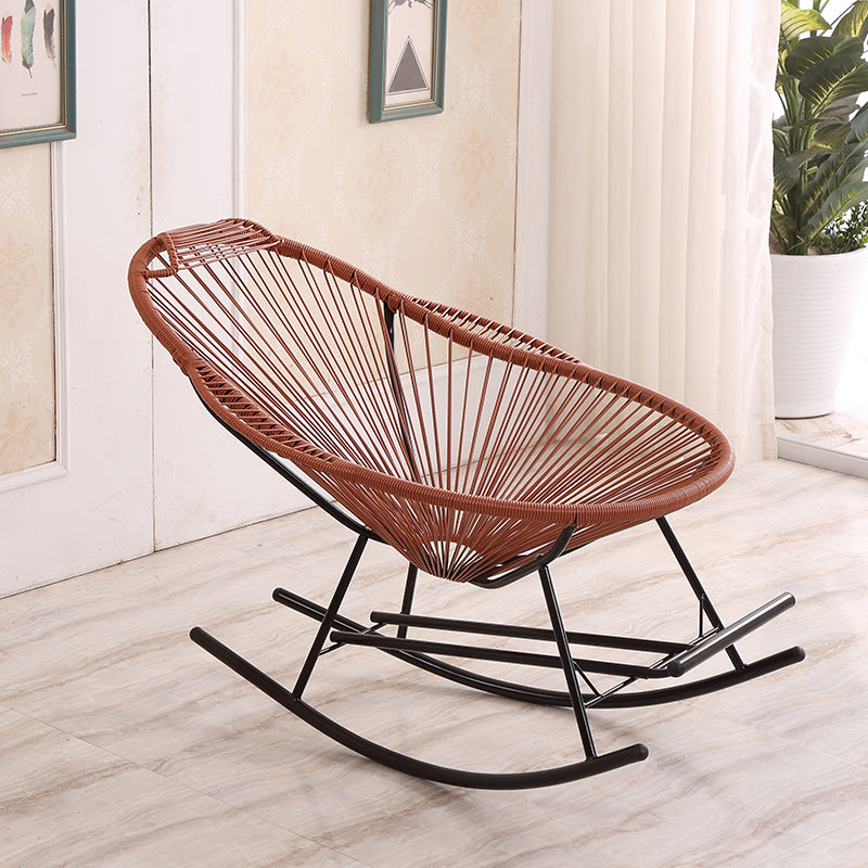 Single Iron Base Home Lazy Chair Leisure Rocking Chair for Balcony