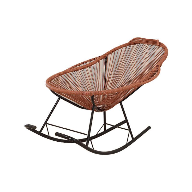 Single Iron Base Home Lazy Chair Leisure Rocking Chair for Balcony
