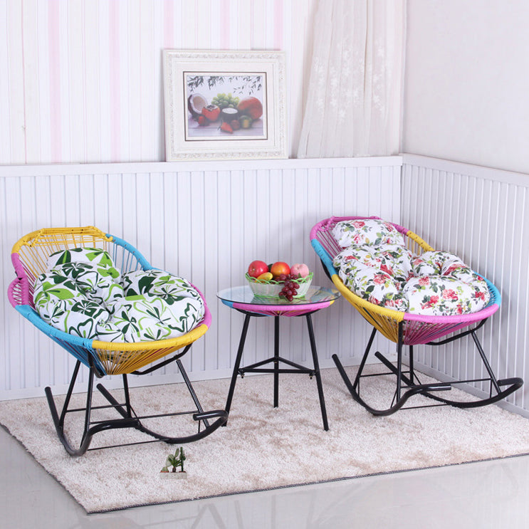 Simple Style Leisure Home Rocking Chair Iron Base Lounge Lazy Chair