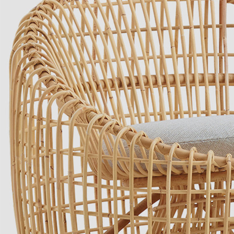 Rattan Patio Sofa Rust Resistant Outdoor Patio Sofa with Cushion