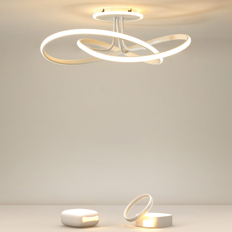 Modern LED Ceiling Light Strip Shape Ceiling Mount Lamp with Acrylic Shade for Bedroom