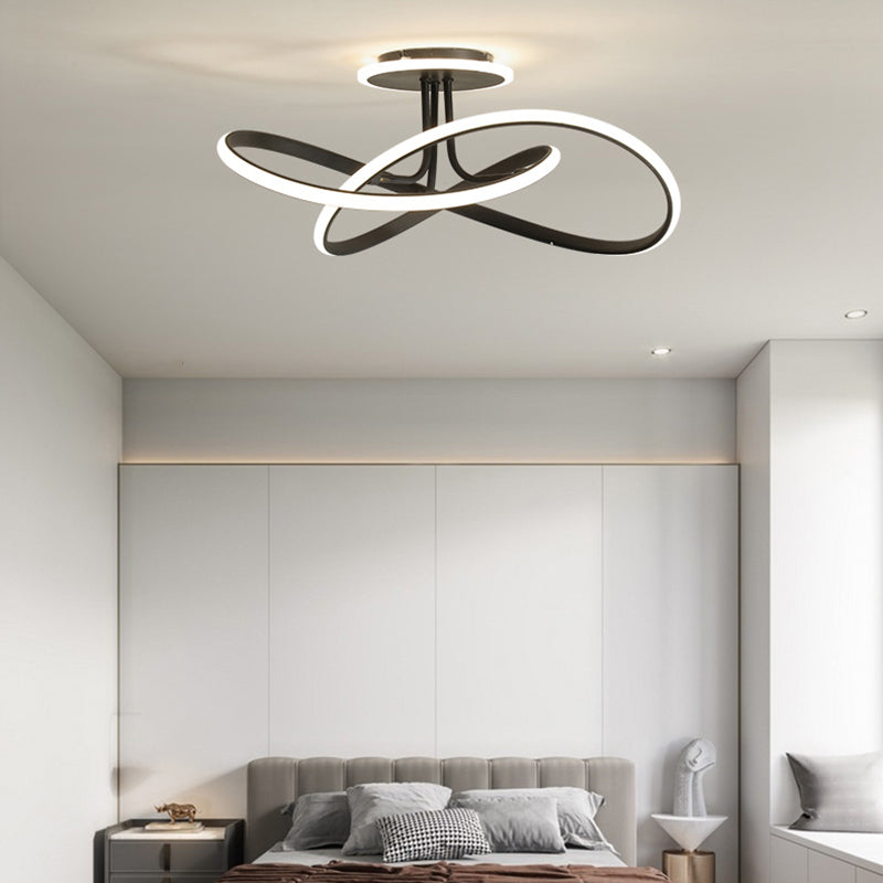 Modern LED Ceiling Light Strip Shape Ceiling Mount Lamp with Acrylic Shade for Bedroom