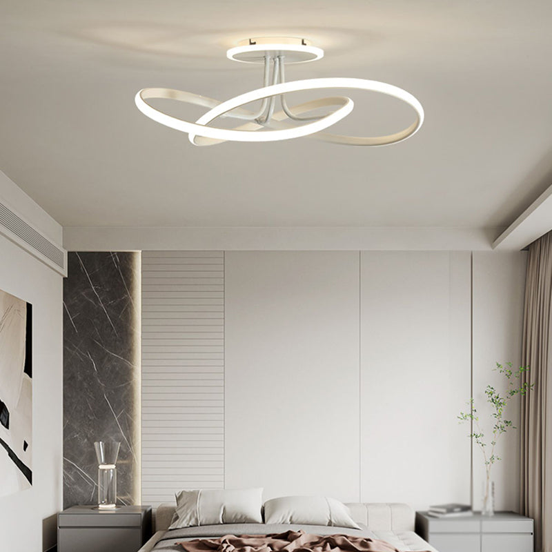 Modern LED Ceiling Light Strip Shape Ceiling Mount Lamp with Acrylic Shade for Bedroom