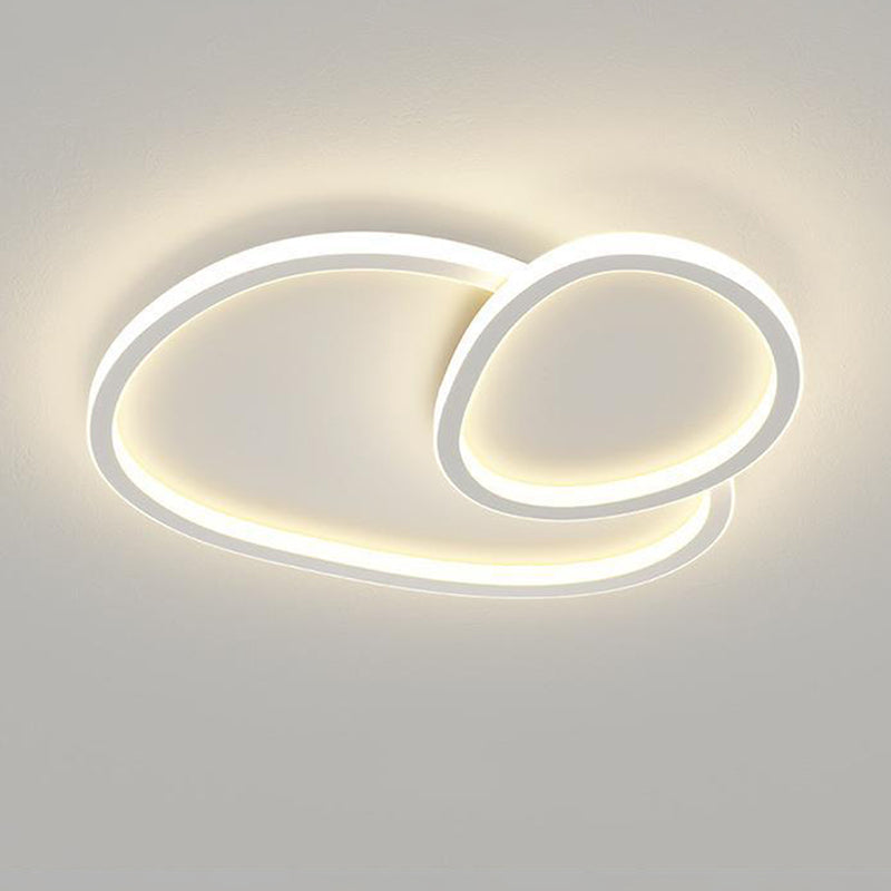 White Modern Flush Mount Lighting Unique LED Ceiling Light for Living Room