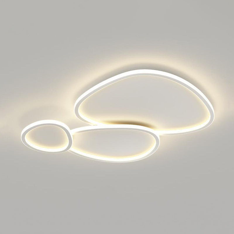White Modern Flush Mount Lighting Unique LED Ceiling Light for Living Room