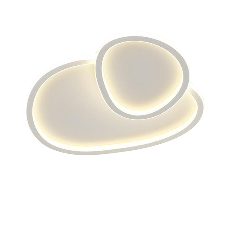 White Modern Flush Mount Lighting Unique LED Ceiling Light for Living Room
