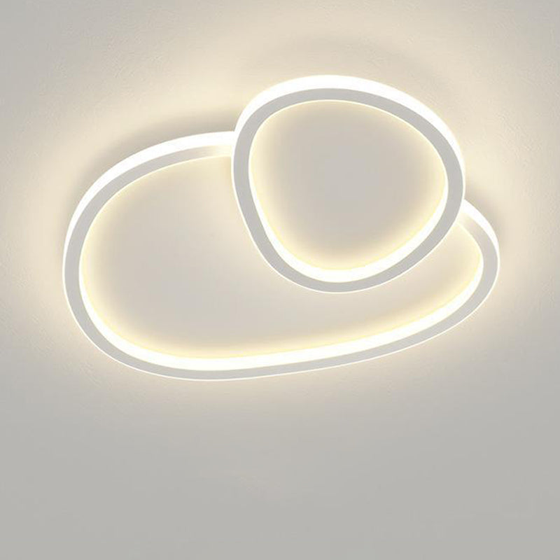 White Modern Flush Mount Lighting Unique LED Ceiling Light for Living Room