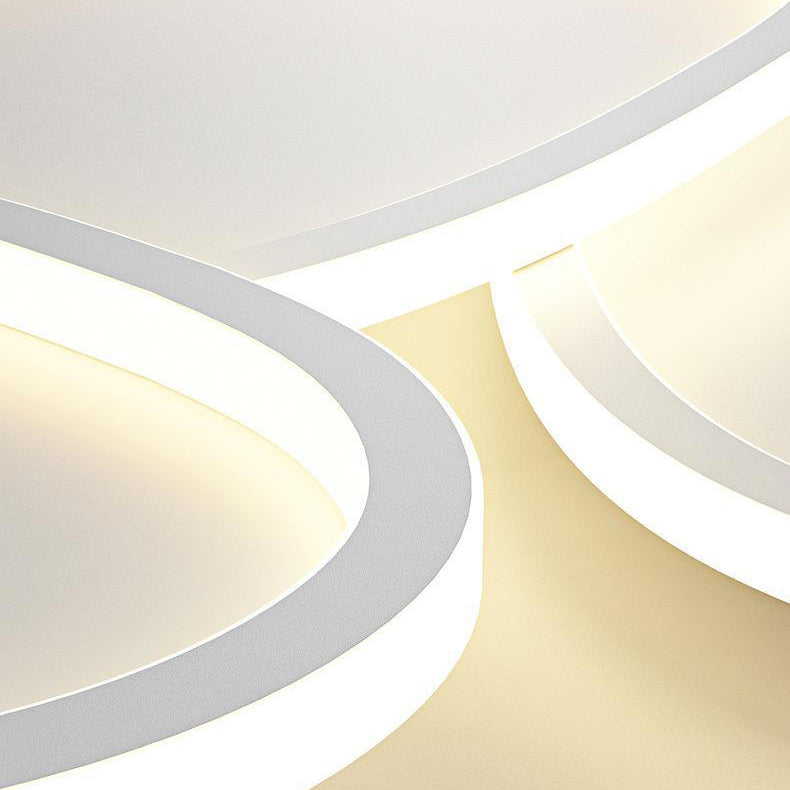 White Modern Flush Mount Lighting Unique LED Ceiling Light for Living Room