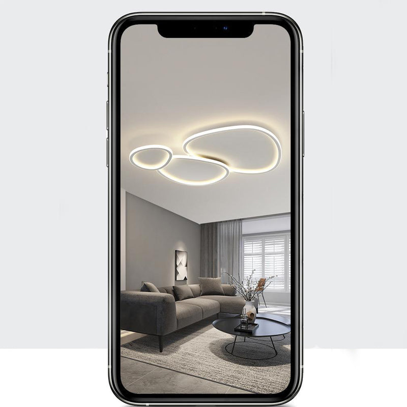 White Modern Flush Mount Lighting Unique LED Ceiling Light for Living Room