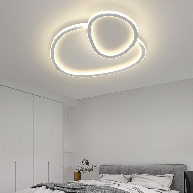 White Modern Flush Mount Lighting Unique LED Ceiling Light for Living Room