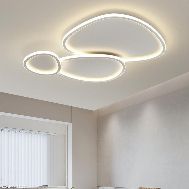 White Modern Flush Mount Lighting Unique LED Ceiling Light for Living Room