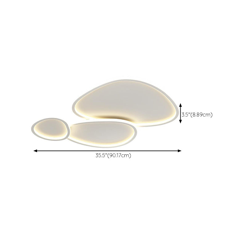 White Modern Flush Mount Lighting Unique LED Ceiling Light for Living Room
