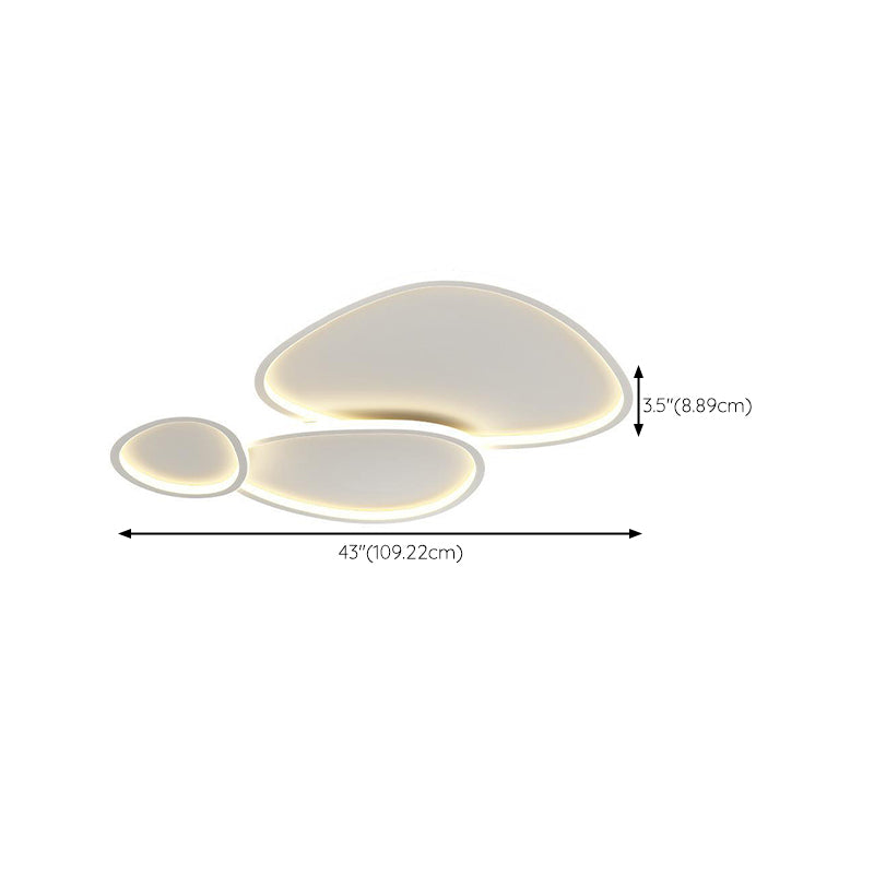 White Modern Flush Mount Lighting Unique LED Ceiling Light for Living Room