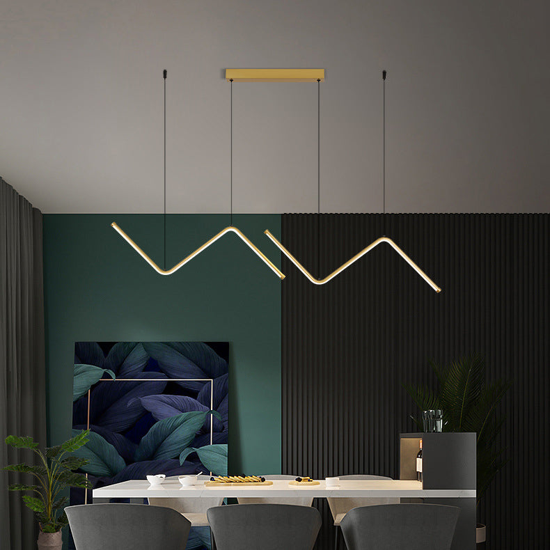 Metal Linear Hanging Lamp Kit Simplicity Hanging Island Lights for Dining Room