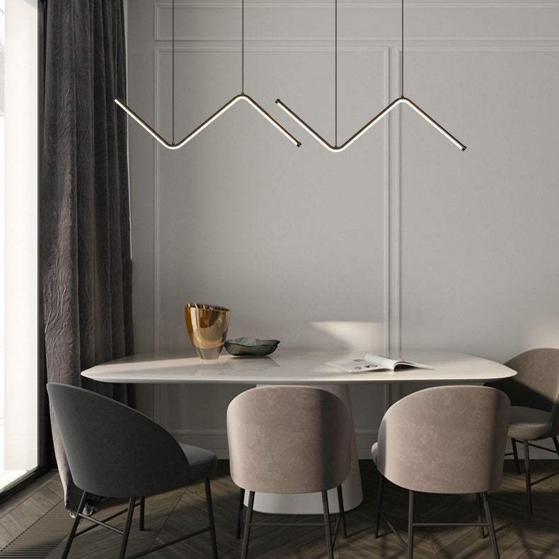 Metal Linear Hanging Lamp Kit Simplicity Hanging Island Lights for Dining Room