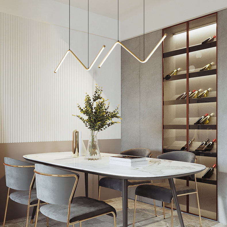 Metal Linear Hanging Lamp Kit Simplicity Hanging Island Lights for Dining Room