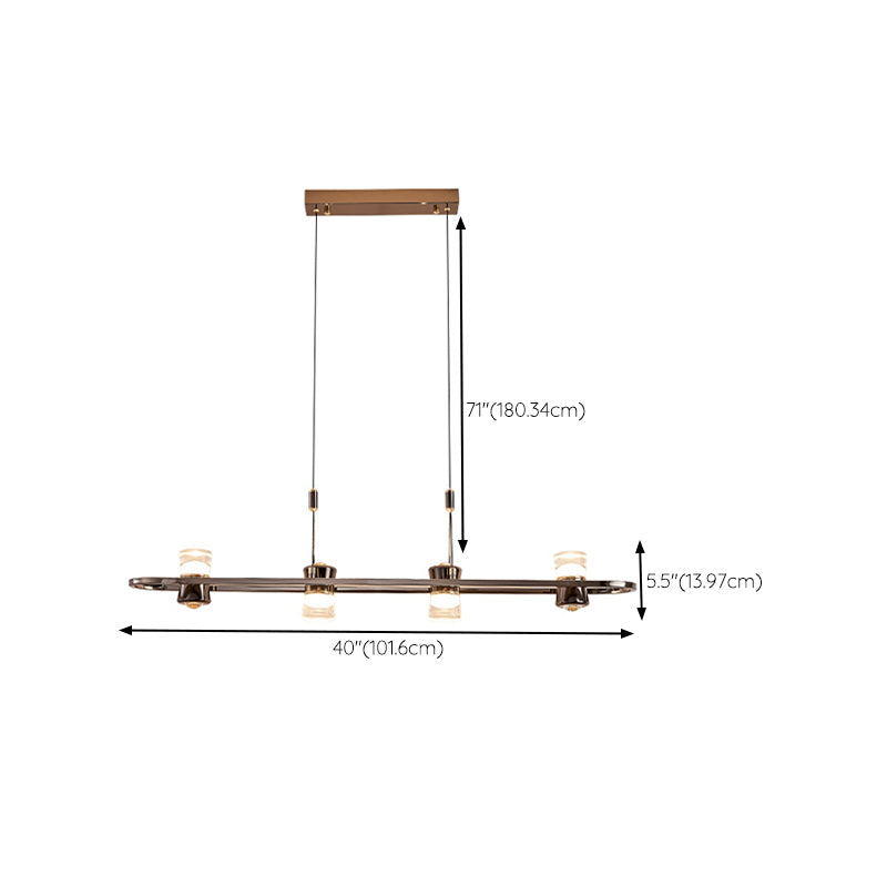 Modern Hanging Light Metal Island Light Fixture in Black for Dining Room