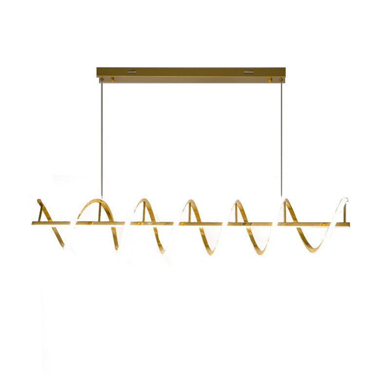 Minimalism Hanging Light Gold LED Island Light Fixture for Dining Room