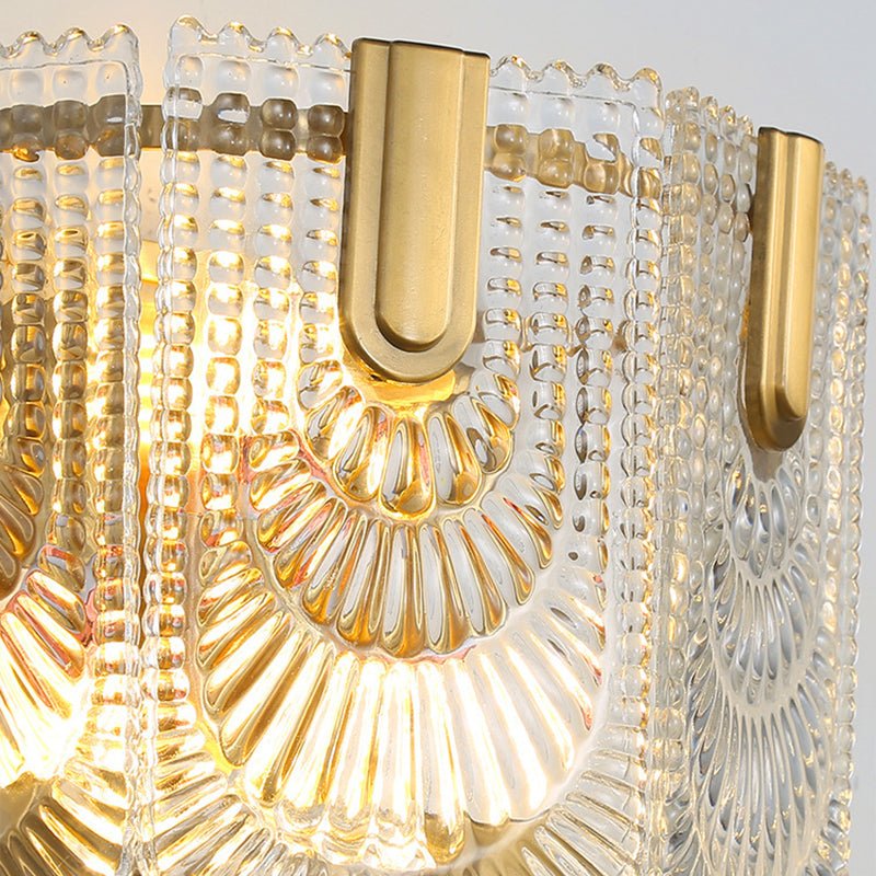 Metal & Glass 2 - Light Wall Light Post Modern in Gold & Clear