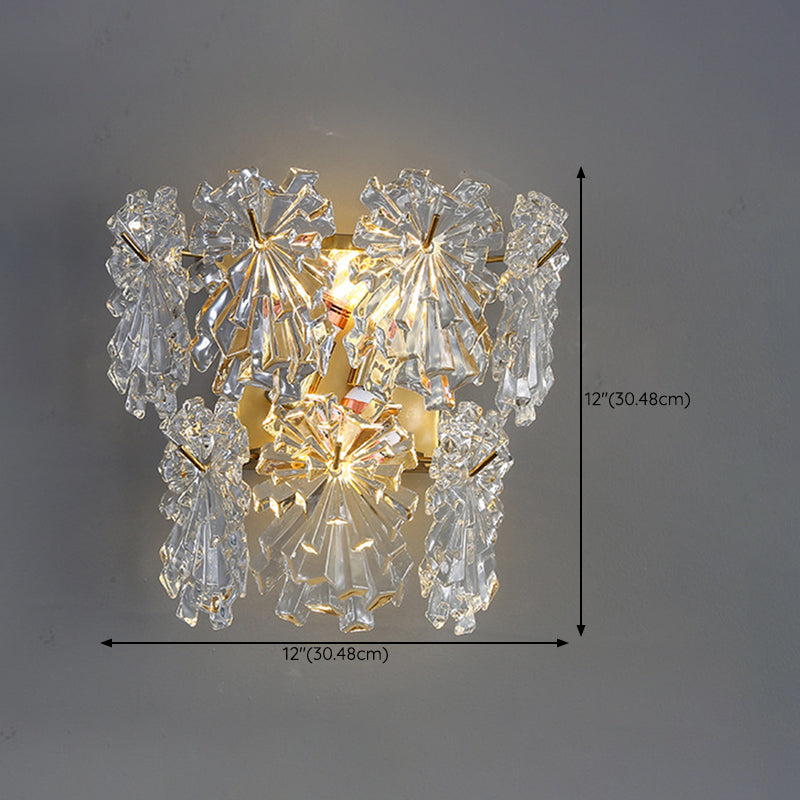 Metal & Glass 2 - Light Wall Light Post Modern in Gold & Clear