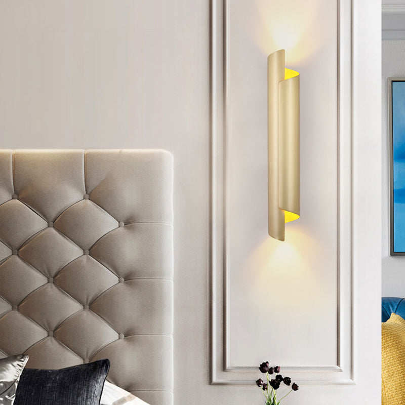 Post Modern 1 - Light Wall Mount Fixture Iron Tube Wall Lighting in Gold Finish