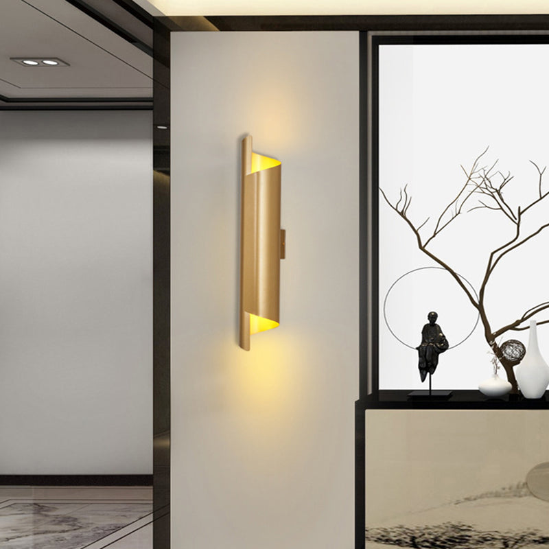 Post Modern 1 - Light Wall Mount Fixture Iron Tube Wall Lighting in Gold Finish